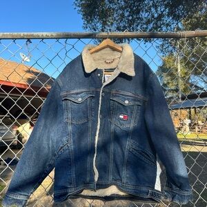 Tommy Hilfiger Men's Dark Blue Sherpa-Lined Jacket